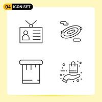 4 Creative Icons for Modern website design and responsive mobile apps 4 Outline Symbols Signs on White Background 4 Icon Pack vector