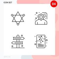 paquete de vectores de 4 iconos en estilo de línea paquete de contorno creativo aislado en fondo blanco para web y móvil