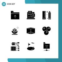 paquete de iconos de vector de stock de 9 signos y símbolos de línea para elementos de diseño de vector editables de centro de loto de diseño de spa de caja