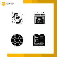 4 Icon Set Solid Style Icon Pack Glyph Symbols isolated on White Backgound for Responsive Website Designing vector