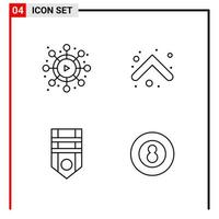 4 General Icons for website design print and mobile apps 4 Outline Symbols Signs Isolated on White Background 4 Icon Pack vector