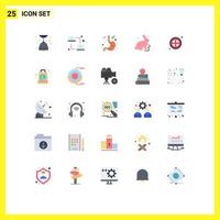 Modern Set of 25 Flat Colors Pictograph of ui banned gastroenterology ban easter Editable Vector Design Elements