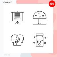 Vector Pack of 4 Icons in Line Style Creative Outline Pack isolated on White Background for Web and Mobile