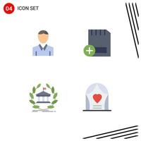 4 User Interface Flat Icon Pack of modern Signs and Symbols of account bank person computers online Editable Vector Design Elements