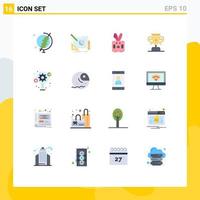 Set of 16 Modern UI Icons Symbols Signs for creative idea bynny training education Editable Pack of Creative Vector Design Elements