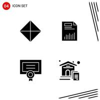 Collection of 4 Vector Icons in solid style Pixle Perfect Glyph Symbols for Web and Mobile Solid Icon Signs on White Background 4 Icons