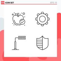 Collection of 4 Vector Icons in Line style Modern Outline Symbols for Web and Mobile Line Icon Sign Isolated on White Background 4 Icons