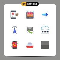 Universal Icon Symbols Group of 9 Modern Flat Colors of computing power online store electricity right Editable Vector Design Elements