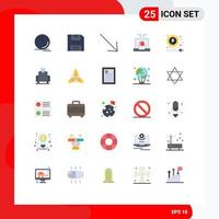 Universal Icon Symbols Group of 25 Modern Flat Colors of energy seo arrow report data Editable Vector Design Elements