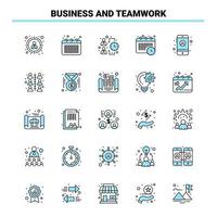 25 Business And Teamwork Black and Blue icon Set Creative Icon Design and logo template vector