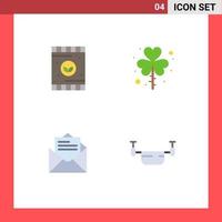 Stock Vector Icon Pack of 4 Line Signs and Symbols for agriculture email soil patrick message Editable Vector Design Elements