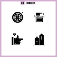Set of 4 Modern UI Icons Symbols Signs for brand place online desktop bubble Editable Vector Design Elements