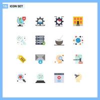 Set of 16 Modern UI Icons Symbols Signs for chemistry house setting home cog Editable Pack of Creative Vector Design Elements