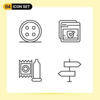 4 Creative Icons for Modern website design and responsive mobile apps 4 Outline Symbols Signs on White Background 4 Icon Pack vector