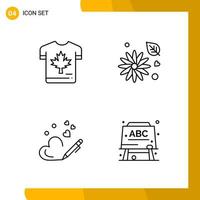 4 Icon Set Line Style Icon Pack Outline Symbols isolated on White Backgound for Responsive Website Designing vector