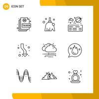 9 Icon Set Line Style Icon Pack Outline Symbols isolated on White Backgound for Responsive Website Designing vector