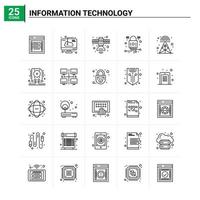 25 conjunto de iconos de tecnología de la información antecedentes vectoriales vector