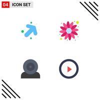Set of 4 Vector Flat Icons on Grid for arrow hardware carnival computers interface Editable Vector Design Elements