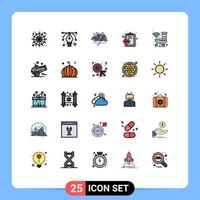 conjunto de 25 iconos modernos de la interfaz de usuario signos de símbolos para los elementos de diseño vectorial editables de verificación de atención médica de house medical hill vector