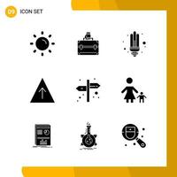 9 conjunto de iconos de estilo sólido paquete de iconos símbolos de glifo aislados en fondo blanco para el diseño de sitios web receptivos vector