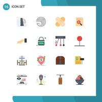 Modern Set of 16 Flat Colors and symbols such as hand staff patch resume curriculum Editable Pack of Creative Vector Design Elements