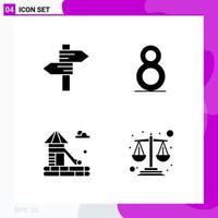 Solid Icon set Pack of 4 Glyph Icons isolated on White Background for Web Print and Mobile vector