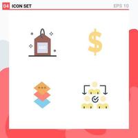 Pack of 4 Modern Flat Icons Signs and Symbols for Web Print Media such as engine plane search dollar assignment Editable Vector Design Elements