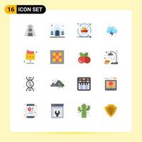 16 Creative Icons Modern Signs and Symbols of folder network shapes storm lightning Editable Pack of Creative Vector Design Elements