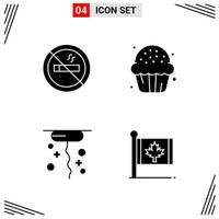 4 Icons Solid Style Grid Based Creative Glyph Symbols for Website Design Simple Solid Icon Signs Isolated on White Background 4 Icon Set vector