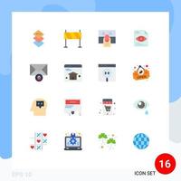 paquete de iconos de vector de stock de 16 signos y símbolos de línea para correo ojo haga clic en texto toque paquete editable de elementos creativos de diseño de vectores