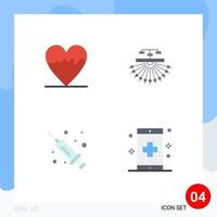 4 Creative Icons Modern Signs and Symbols of cardiogram medical optimization structure app Editable Vector Design Elements