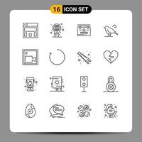 16 Thematic Vector Outlines and Editable Symbols of video camera board cam small Editable Vector Design Elements