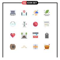 conjunto de 16 iconos modernos de la interfaz de usuario signos de símbolos para el pensamiento de la tinta de la nube de la pluma de las Escrituras paquete editable de elementos de diseño de vectores creativos