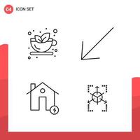 Pack of 4 Universal Outline Icons for Print Media on White Background vector