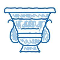 ancient greek feast bowl doodle icon hand drawn illustration vector