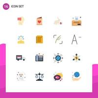 16 User Interface Flat Color Pack of modern Signs and Symbols of criticism choice robbit office bill Editable Pack of Creative Vector Design Elements