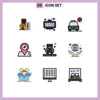 9 Creative Icons Modern Signs and Symbols of burner location time medical add Editable Vector Design Elements