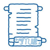 scroll of parchment paper doodle icon hand drawn illustration vector