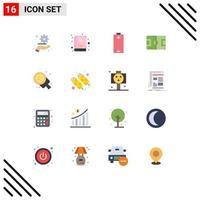 Pictogram Set of 16 Simple Flat Colors of italian baking electricity soccer game Editable Pack of Creative Vector Design Elements