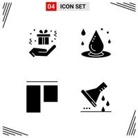 4 Icons Solid Style Grid Based Creative Glyph Symbols for Website Design Simple Solid Icon Signs Isolated on White Background 4 Icon Set vector