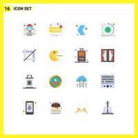 Group of 16 Flat Colors Signs and Symbols for sprint arrows unread agile multimedia Editable Pack of Creative Vector Design Elements