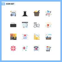 Stock Vector Icon Pack of 16 Line Signs and Symbols for page browser shopping cart stone curling Editable Pack of Creative Vector Design Elements