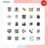 paquete de iconos de vector de stock de 25 signos y símbolos de línea para elementos de diseño de vector editables de venta de canoa de flecha de flecha pública