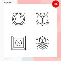 Vector Pack of 4 Icons in Line Style Creative Outline Pack isolated on White Background for Web and Mobile