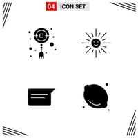 4 Icons Solid Style Grid Based Creative Glyph Symbols for Website Design Simple Solid Icon Signs Isolated on White Background 4 Icon Set vector