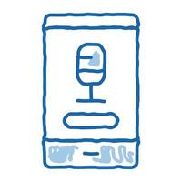 Phone Recording doodle icon hand drawn illustration vector