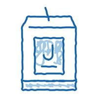 jugo paquete doodle icono dibujado a mano ilustración vector