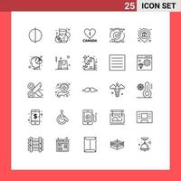 25 User Interface Line Pack of modern Signs and Symbols of place holder heart refresh good Editable Vector Design Elements