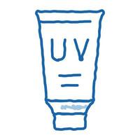 UV Protective Ointment doodle icon hand drawn illustration vector