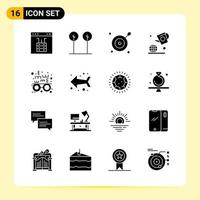 16 Creative Icons for Modern website design and responsive mobile apps 16 Glyph Symbols Signs on White Background 16 Icon Pack vector